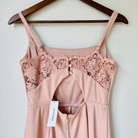 NWT Francesca's Maxx Lace Back Blush Pink Barbie Core Jumpsuit Small - Picture 7 of 10